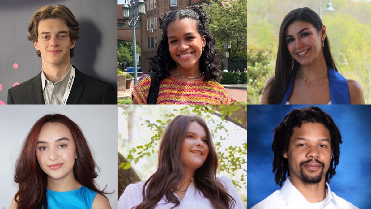 Six portraits of Pace University 2024 graduates from Dyson College