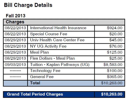Bill Charge Details