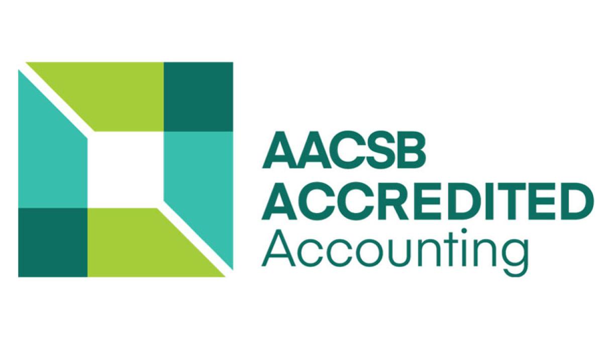 AACSB logo for dual accreditation in accounting and business