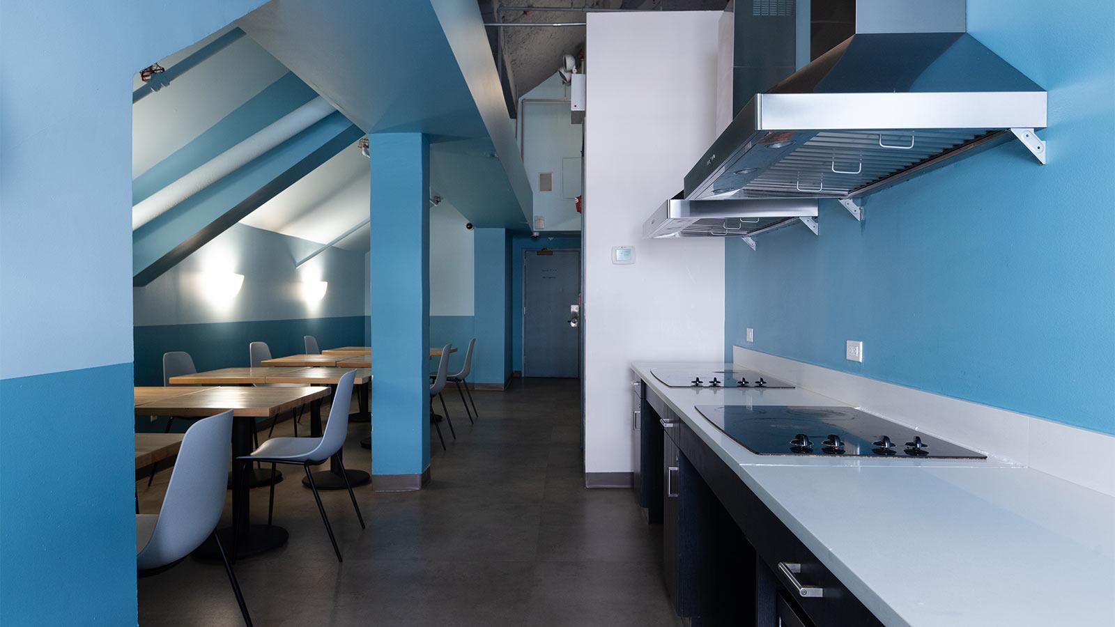 Shared Kitchen and Lounge at 55 John Street on the Pace University Campus in New York City