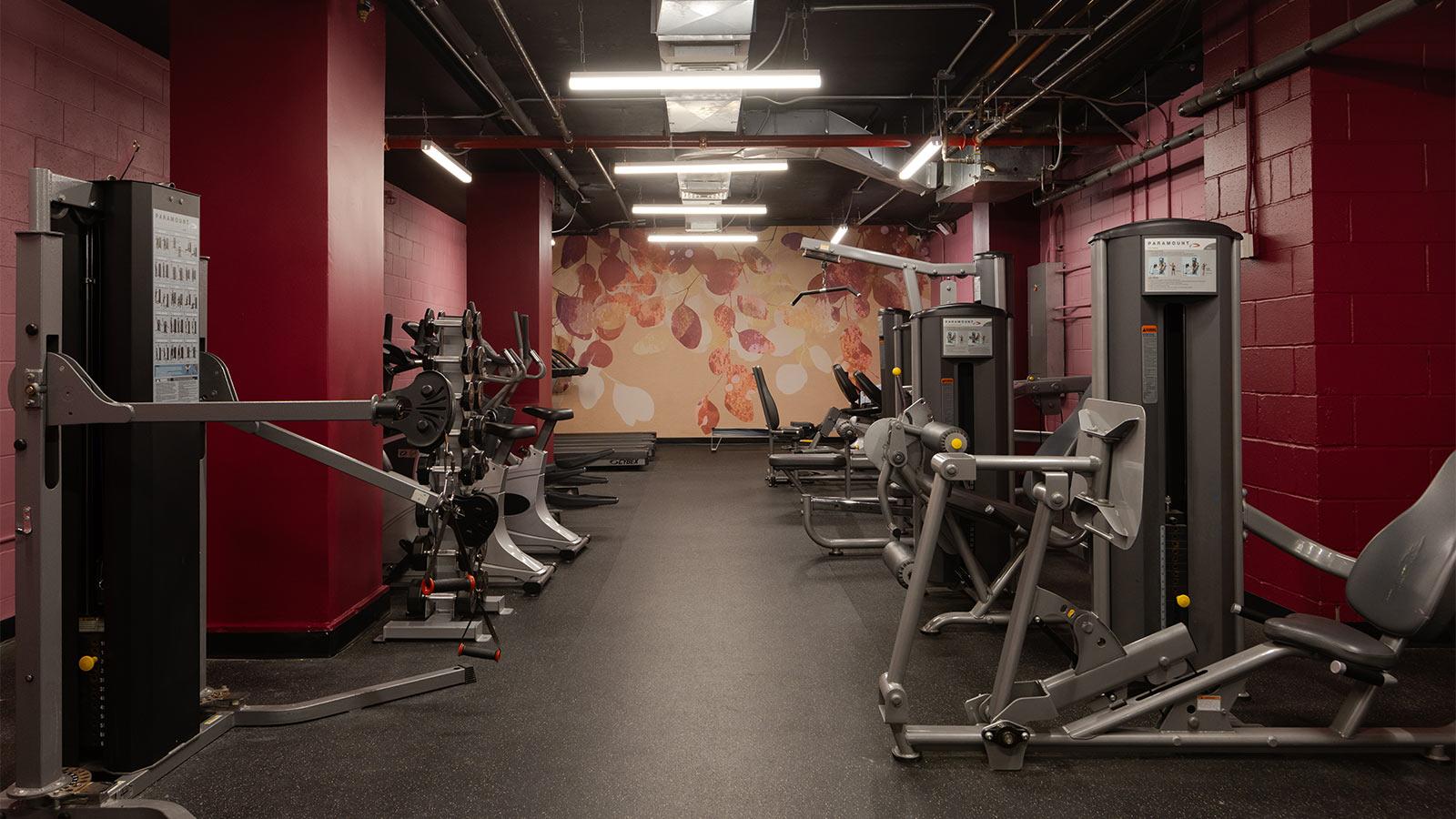 Fitness Room at 55 John Street on the Pace University Campus in New York City.