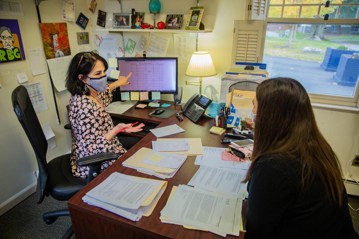 Student receiving counseling.