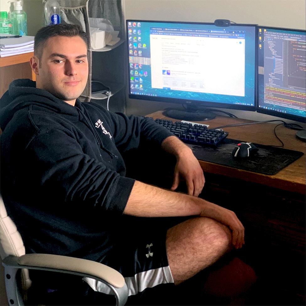 Andrew Iadevaia at his desk