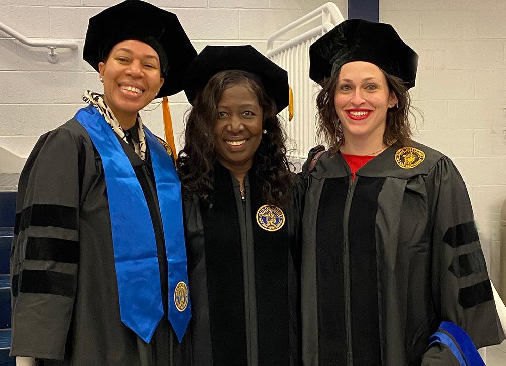 Pace alumna Chava Pollak, Michele Flynch, and Delores McGregor