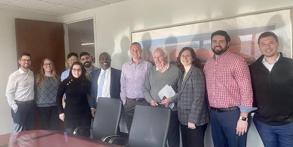 Dean Anderson visiting Cassin & Cassin - On March 21, Dean Anderson met with Joseph M. Cassin of Cassin & Cassin LLP, along with Haub Law alumni who are attorneys at the firm