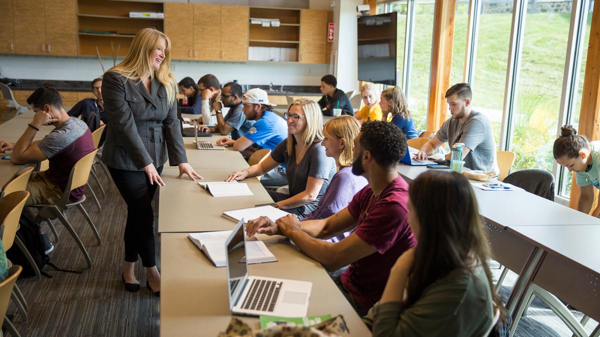 Pace University Professor teaching a class.