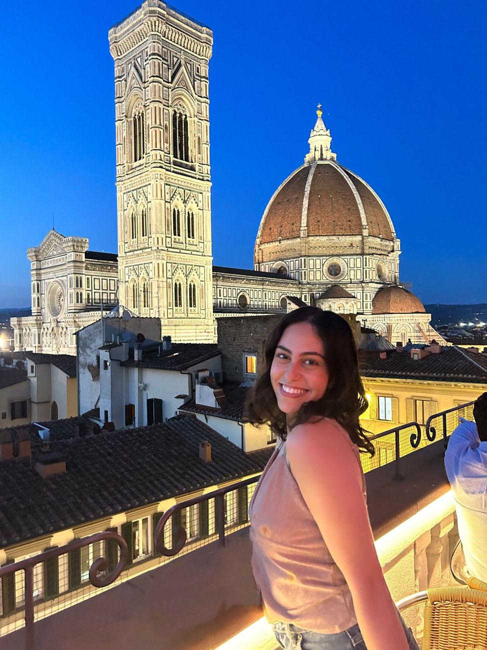 Lubin student Morgan Brandt '24 in Florence, Italy during her summer 2023 study abroad