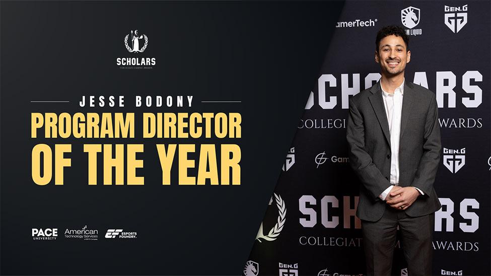 A graphic featuring Jesse Bodony and the text "Program Director of the Year" 