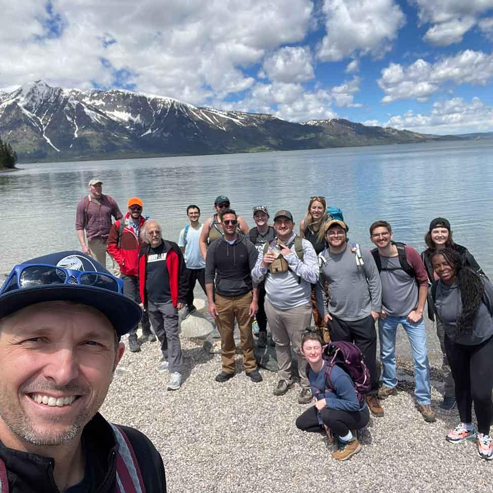 Professor Jason Czarnezki (Elisabeth Haub School of Law at Pace University) and Professor Sam Kalen (University of Wyoming School of Law) and students in Grand Teton National Park, Wyoming