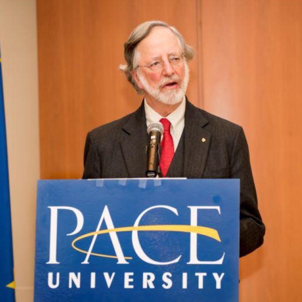 Professor Nicholas Robinson speaking, Elisabeth Haub School of Law at Pace University