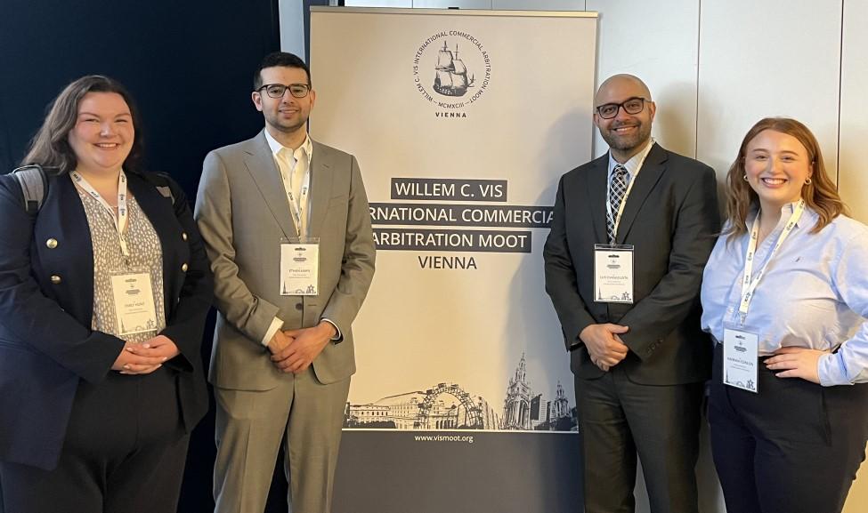 Elisabeth Haub School of Law at Pace University students posing at the Vis Moot in Vienna