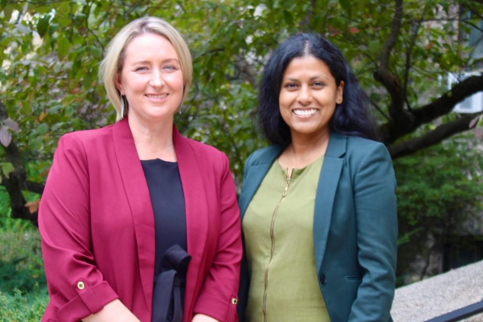 Elisabeth Haub School of Law Visiting Speaker Amanda Kennedy with Professor Achinthi Vithanage