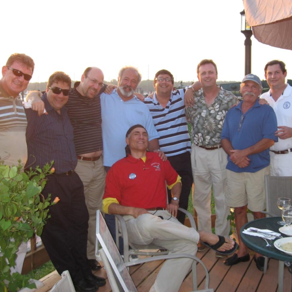 A group of Elisabeth Haub School of Law at Pace University alumni posing outdoors together