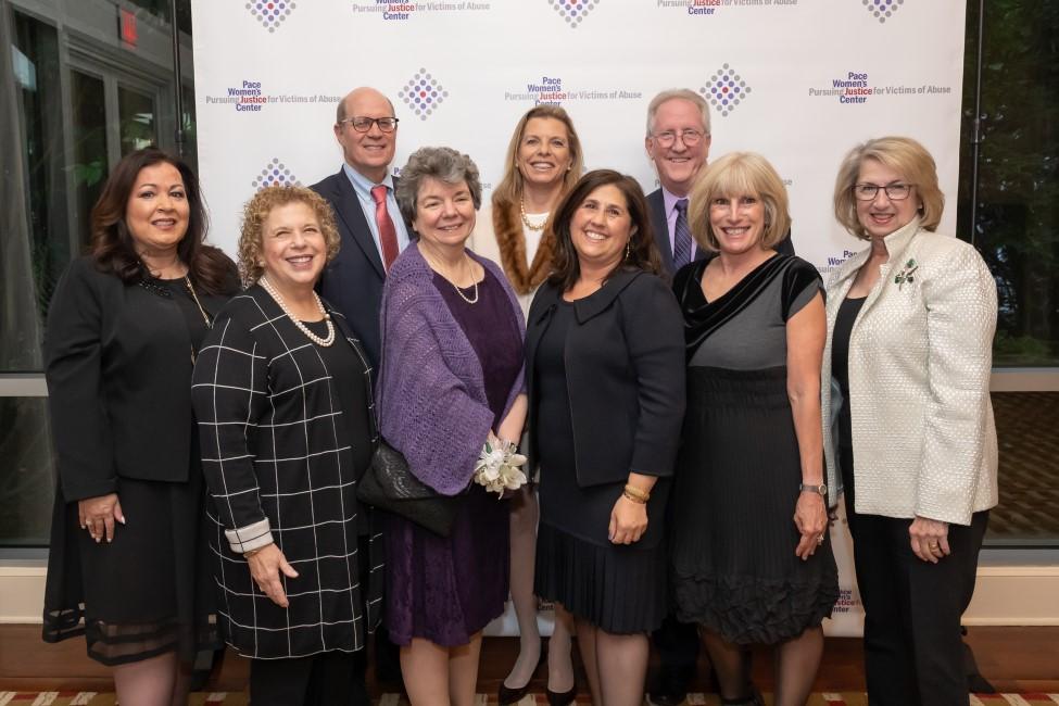 Pace Women's Justice Center group photo at a benefit