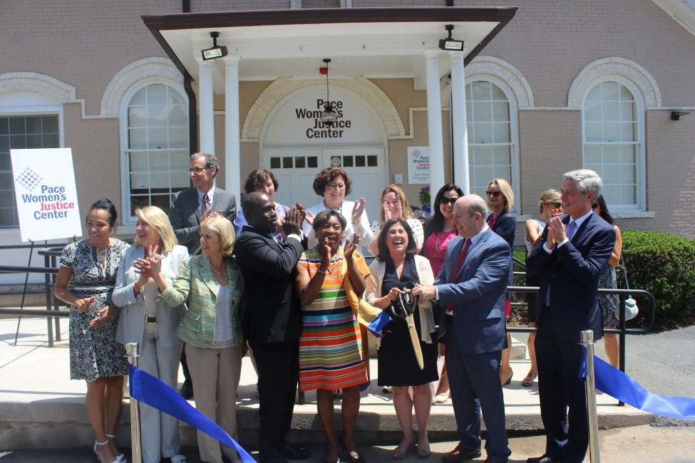 Attendees at the Pace Women's Justice Center Clinic Ribbon Cutting Ceremony in 2018