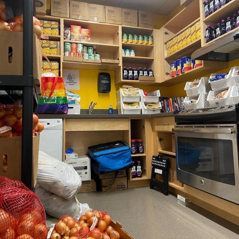 Inside view of the Pace Market food pantry on the Pace University campus in Pleasantville, NY.