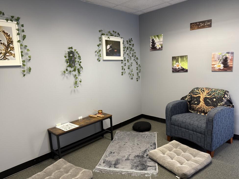 Photograph of the Pleasantville Zen Den, a designated campus space to meditate or pray