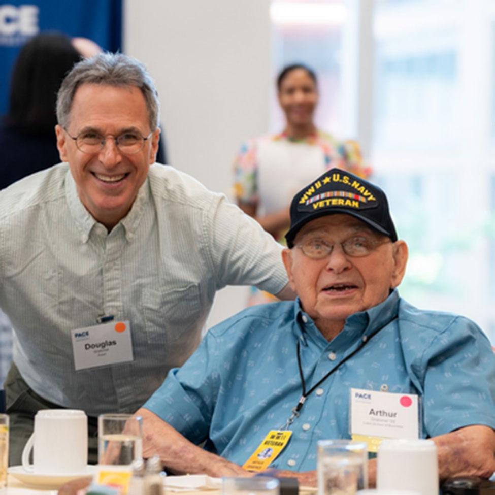 Pace University alumni Arthur Grabiner '50 and his son, Doug, at the Golden Graduates Luncheon, June 2025.