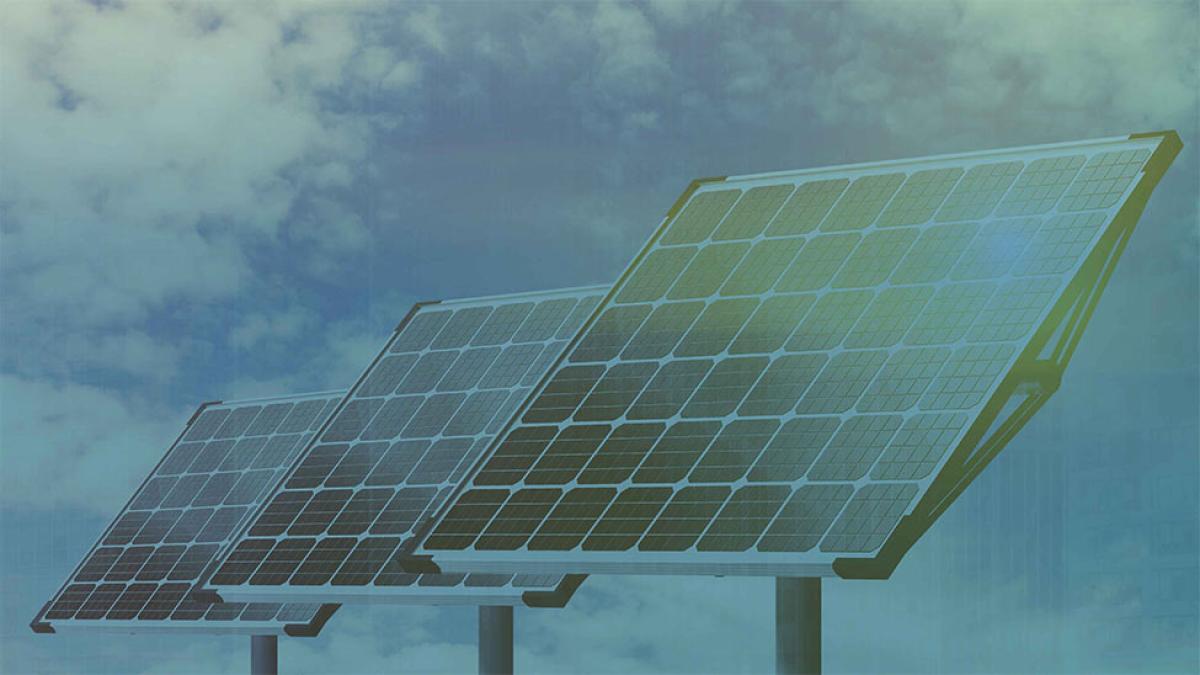 blue solar energy panels