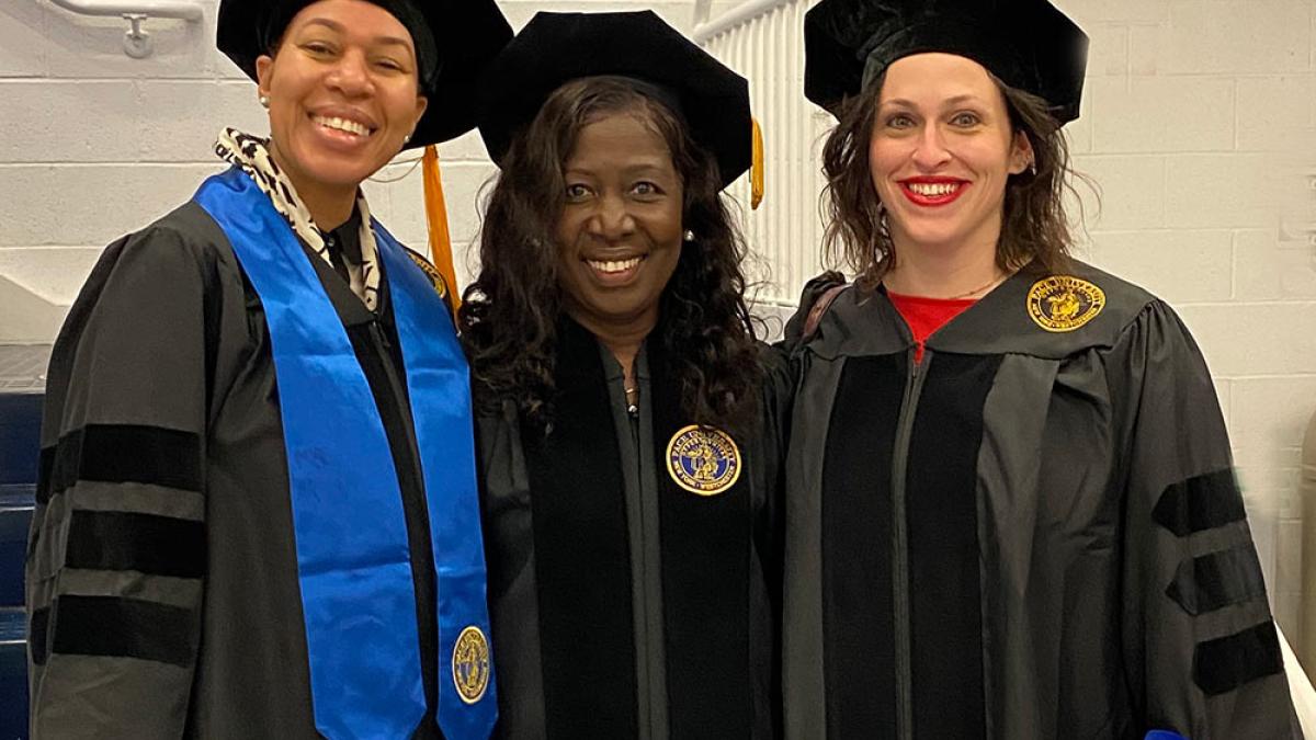 Pace alumna Chava Pollak, Michele Flynch, and Delores McGregor