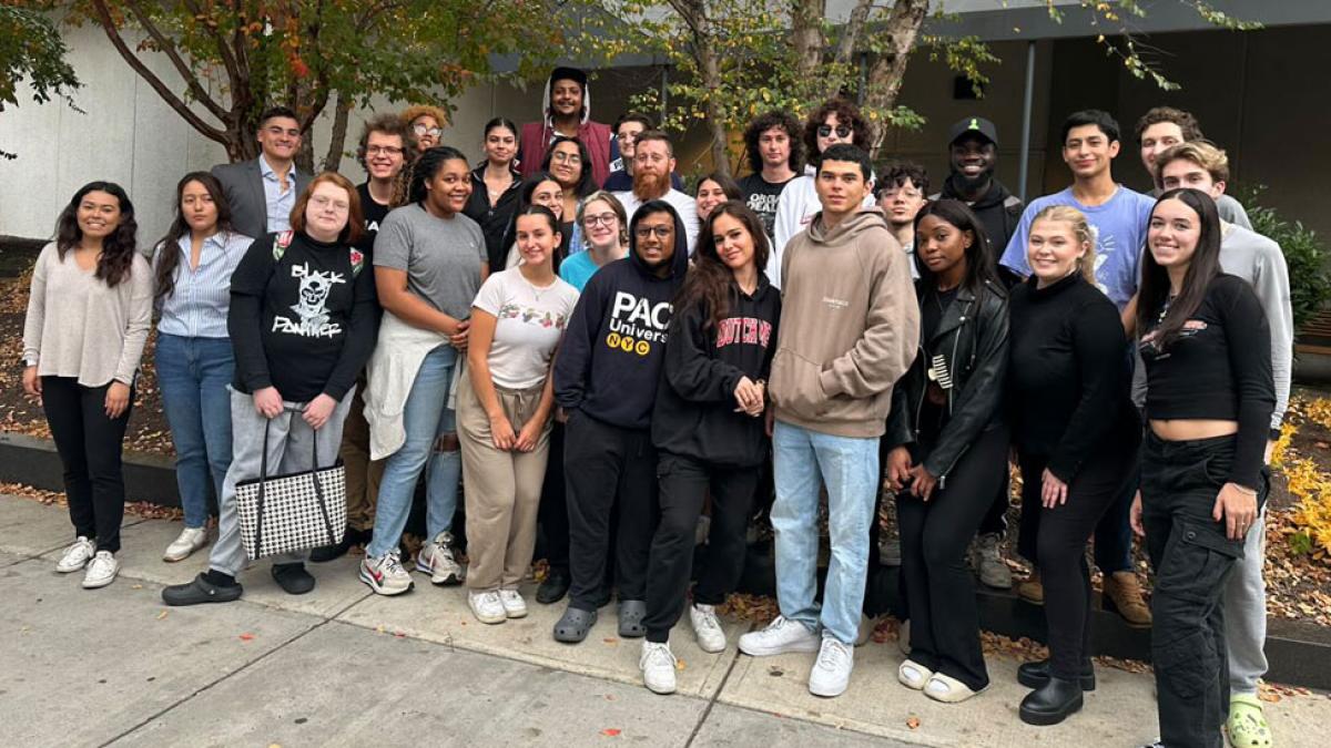 group of students posing for the camera