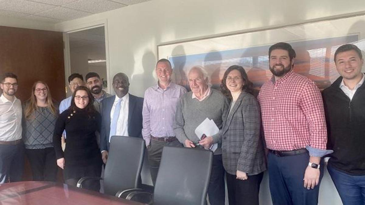 Dean Anderson visiting Cassin & Cassin - On March 21, Dean Anderson met with Joseph M. Cassin of Cassin & Cassin LLP, along with Haub Law alumni who are attorneys at the firm