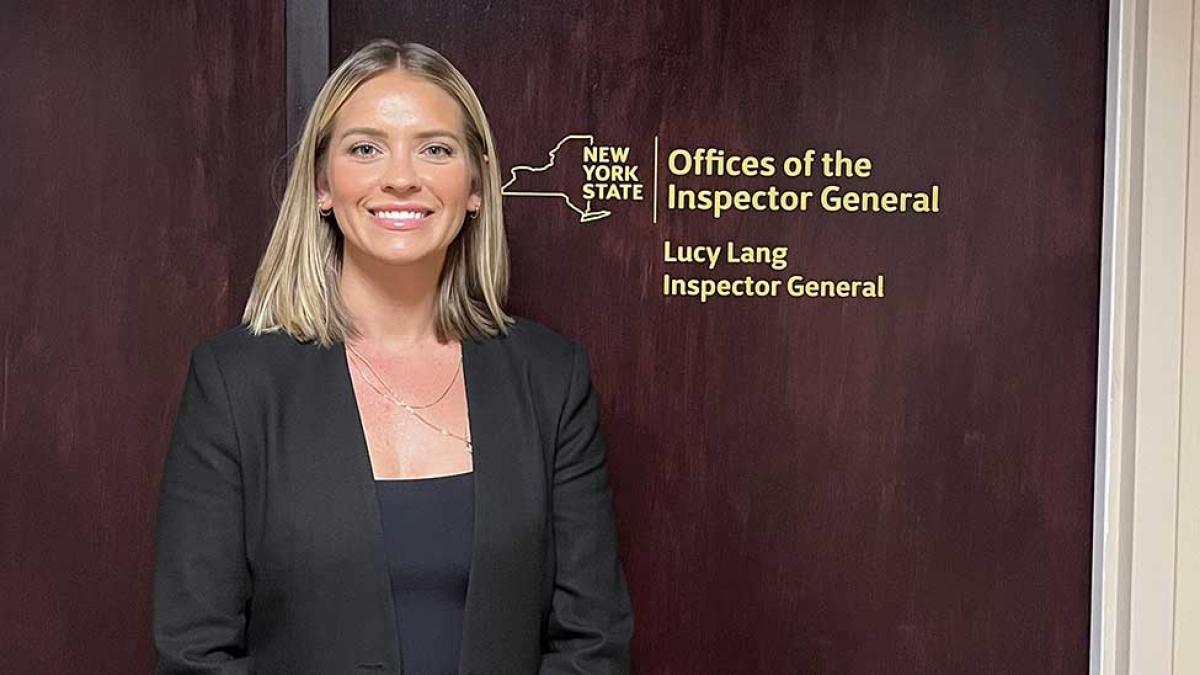 Law student Mandi Bruns at the Office of the Inspector General's office