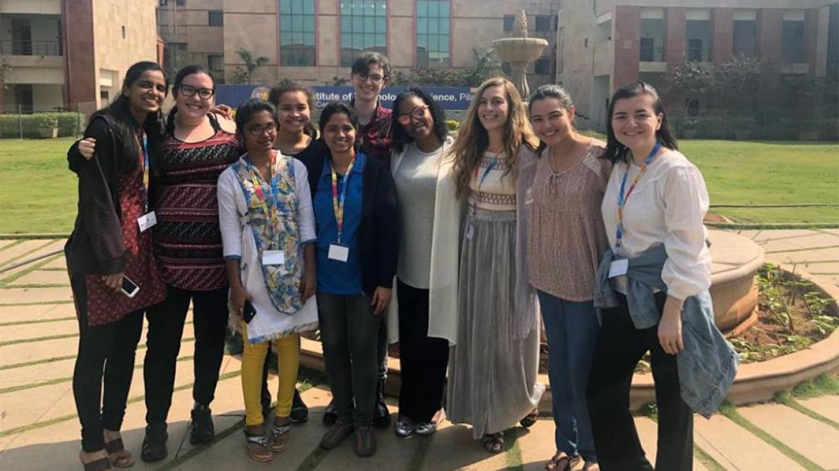 Group of Pace psychology students posing for the camera in Goa, India