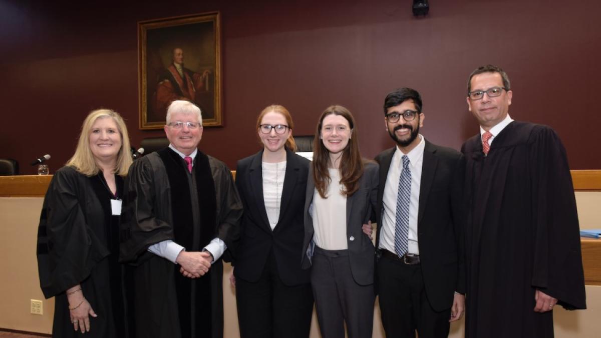 Elisabeth Haub School of Law at Pace University judges standing together for a picture at the 2024 NELMCC