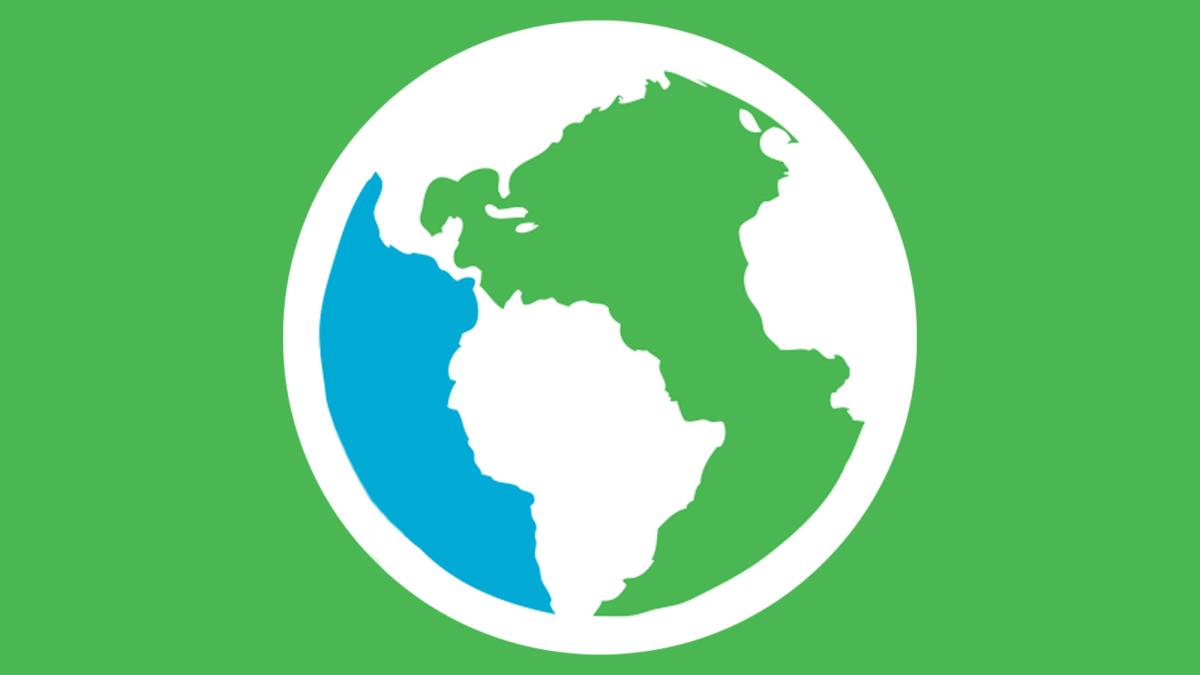 Blobe representing the Brazil-American Institute for Law and Environment on green background