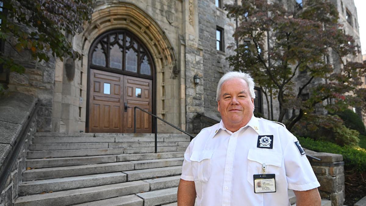 security guard at Elisabeth Haub School of Law at Pace University, White Plains