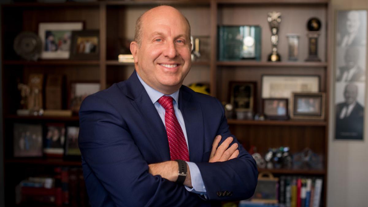 Pace University president, Marvin krislov in his office