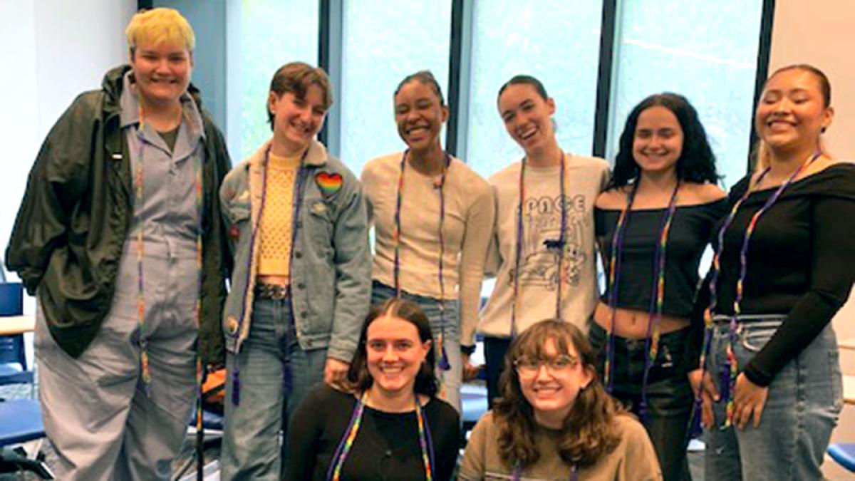 Pace University Women's and Gender Studies students grouped together