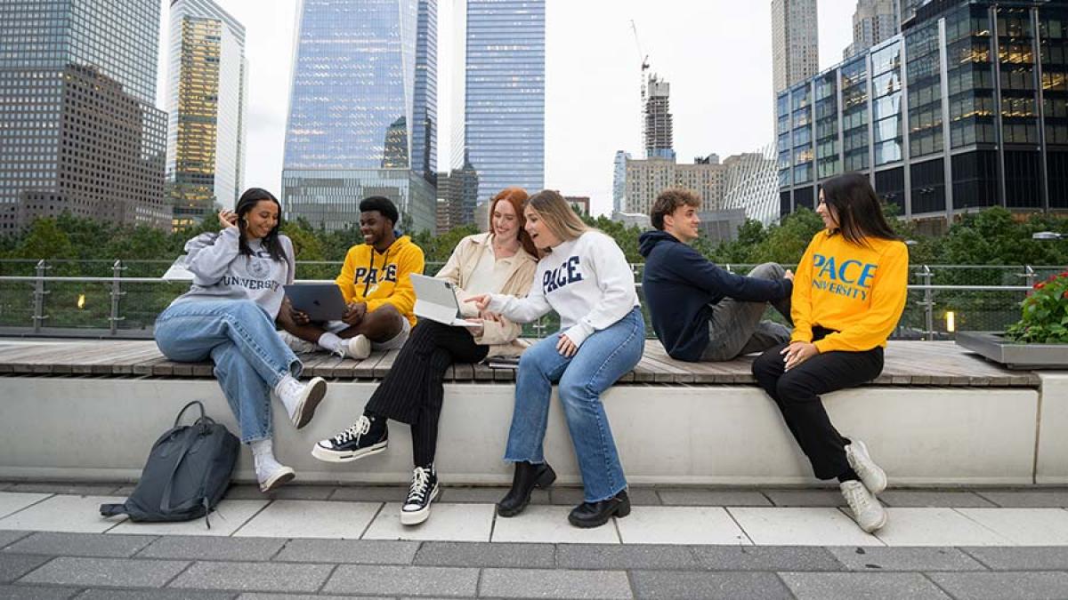 Pace University students enjoying a day in NYC.