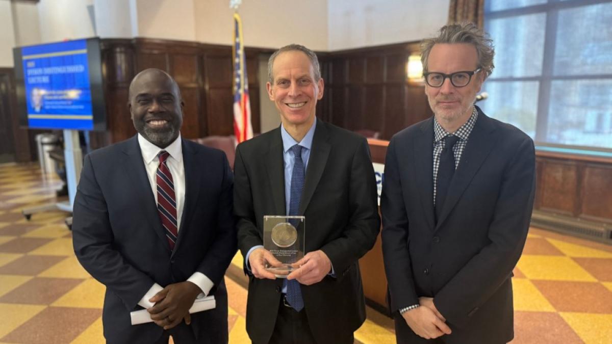 Elisabeth Haub School of Law at Pace University Dean Horace Anderson, Professor Michael Dorf, and Alexander K.A. Greenawalt