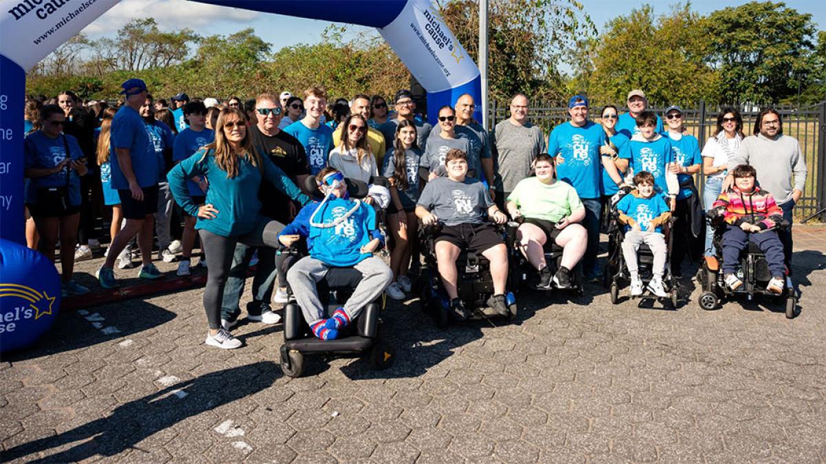 A few dozen of the 1,500 participants of The Michael's Cause Twelfth Annual Step for a Cure 5k Run and Walk, a charity foundation founded by Pace University Lubin School of Business student Robert Capolongo '26