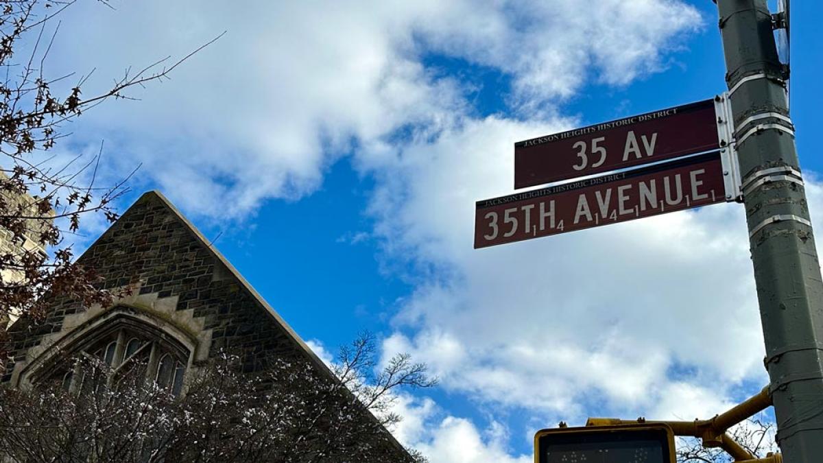 35th Avenue in Jackson Heights, Queens, commemorating the birthplace of Scrabble