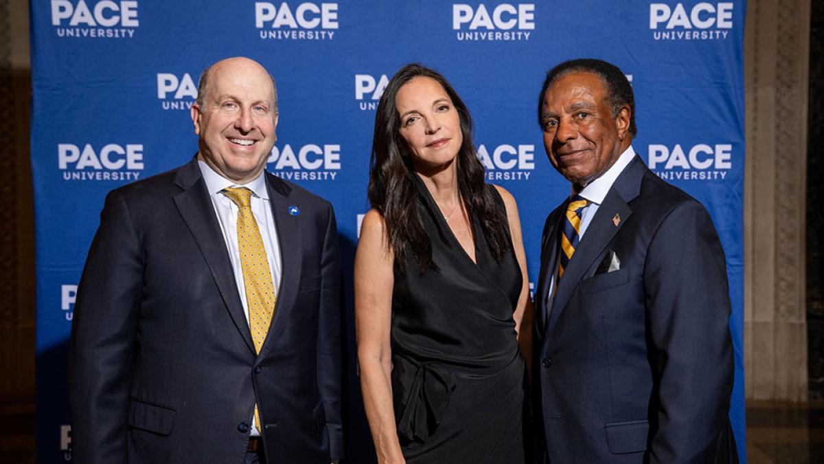 Kristin A. Dolan, MS '90, chief executive officer at AMC Networks, and John Lyle ’66, philanthropist, were two of four outstanding honorees celebrated during this year’s Spirit of Pace Awards.
