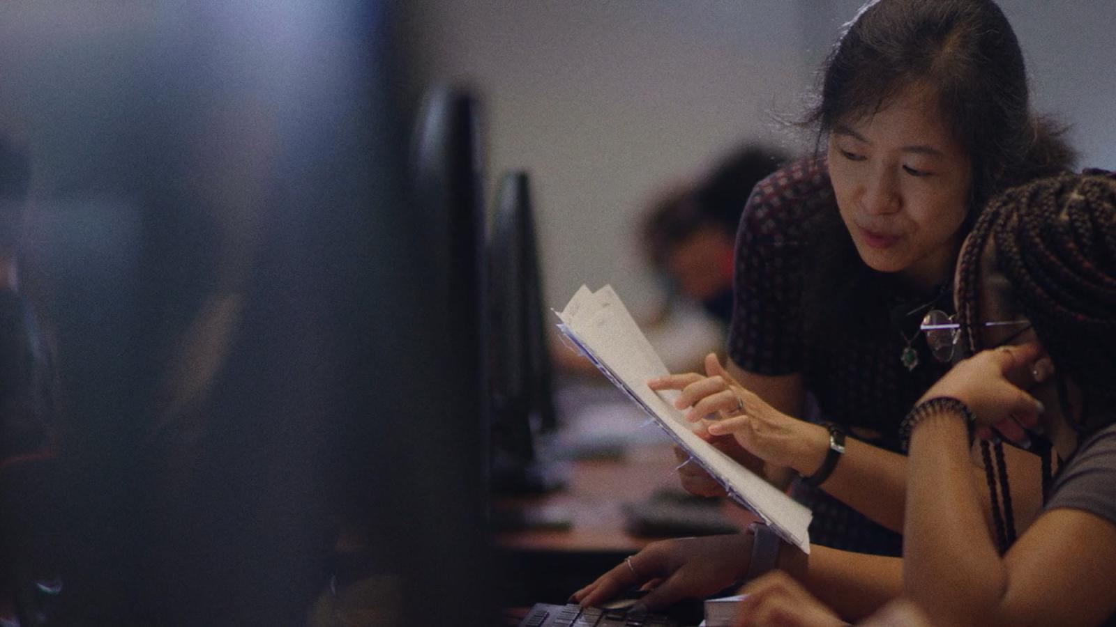 women at a computer