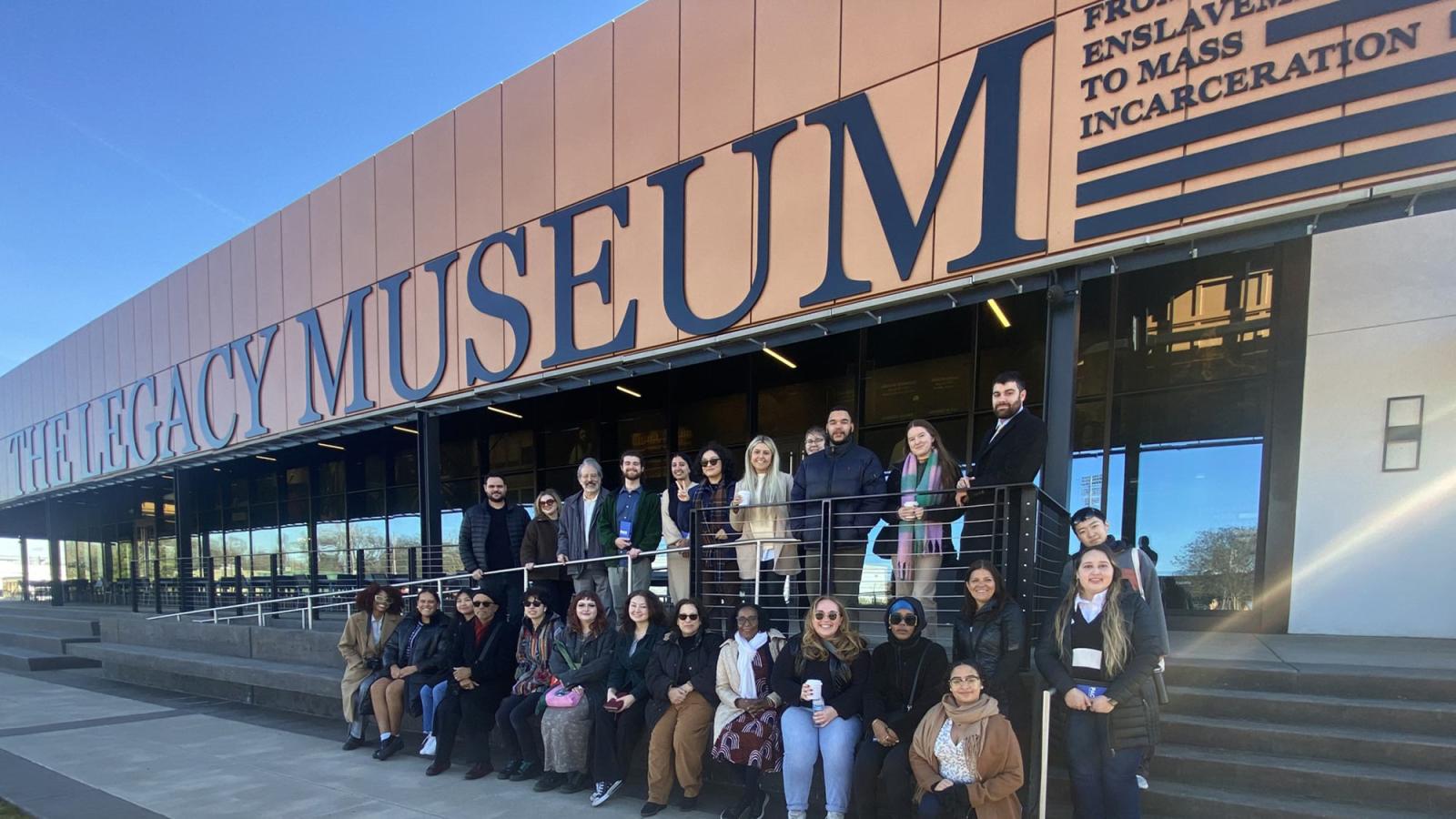 Students outside of The Legacy Museum