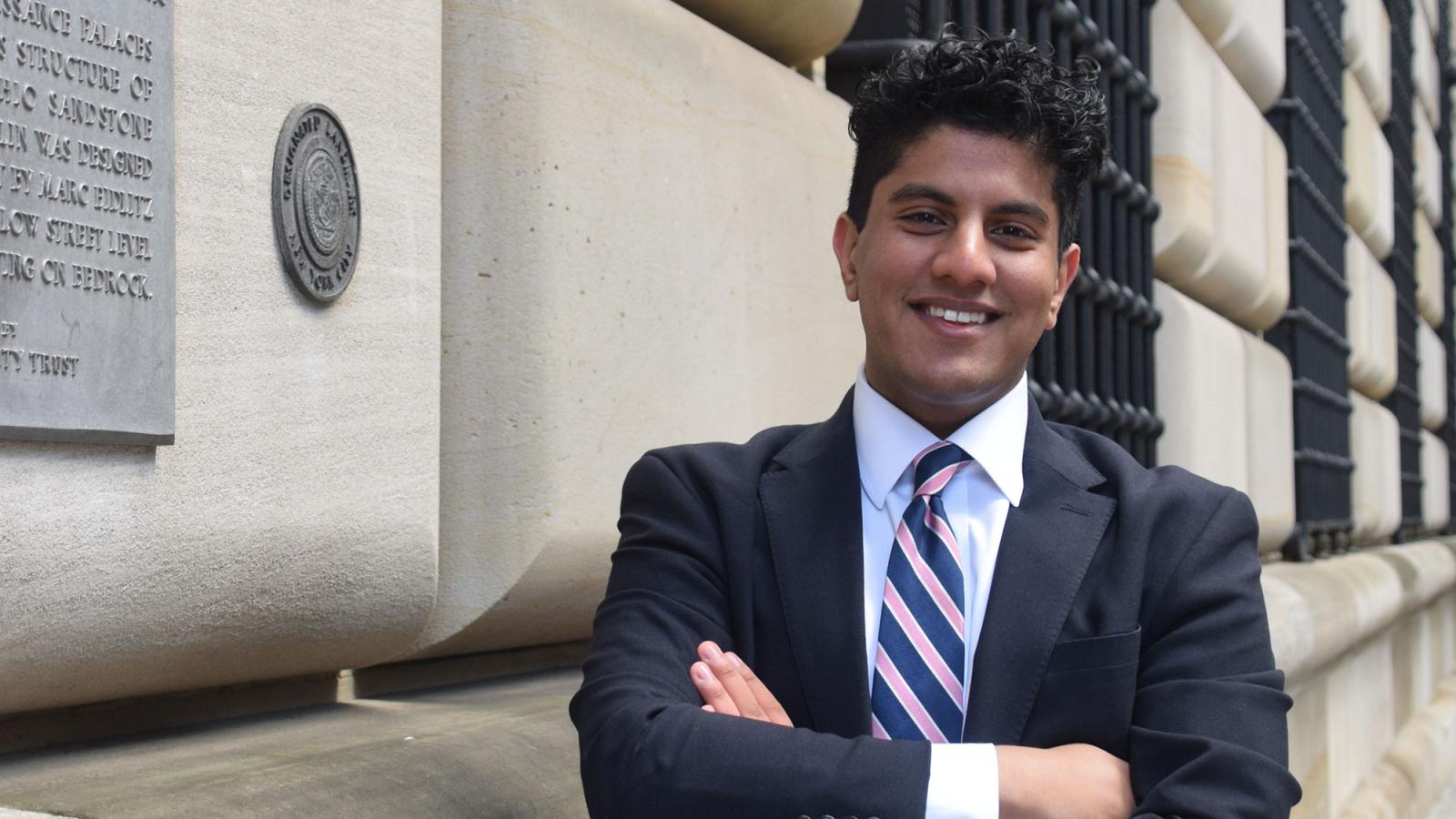 Pace University Economics student Suraj Sharma, co-captain of the Federal Reserve Challenge Team