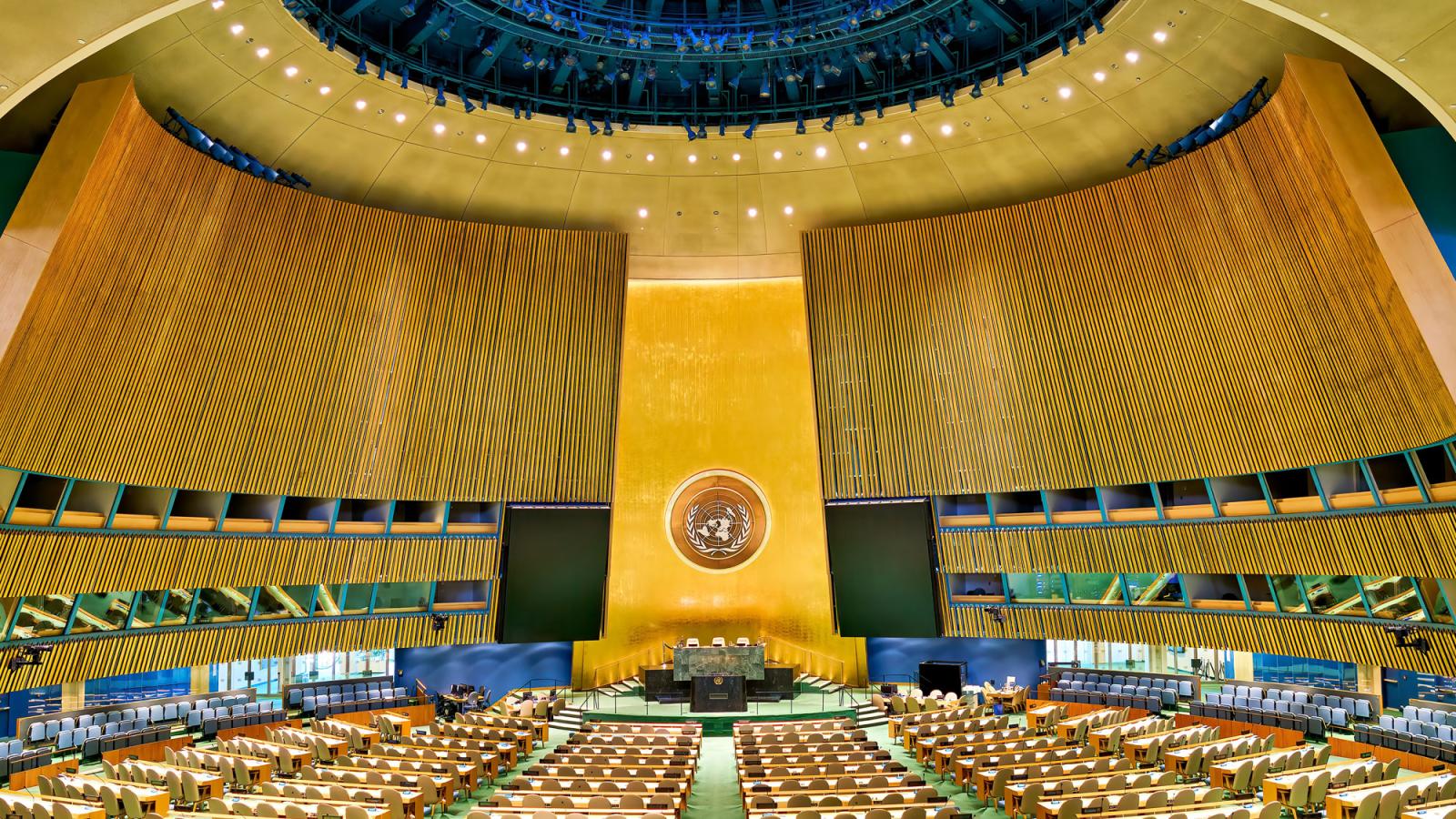 Interior image of the United Nations. 