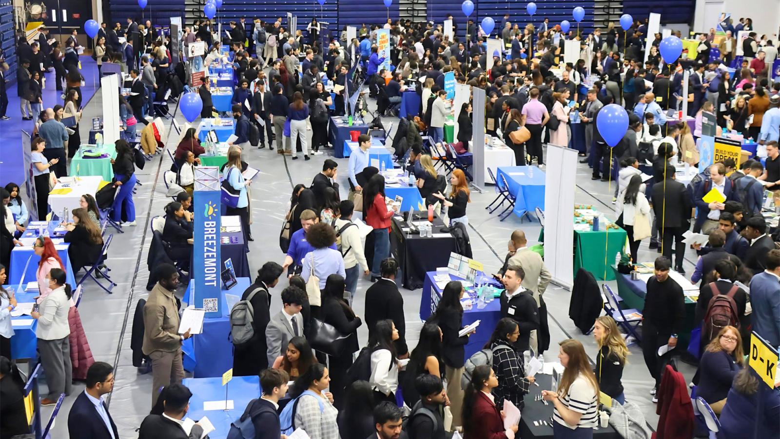 Students gathered at the 2025 Pace University Spring Career Fair.