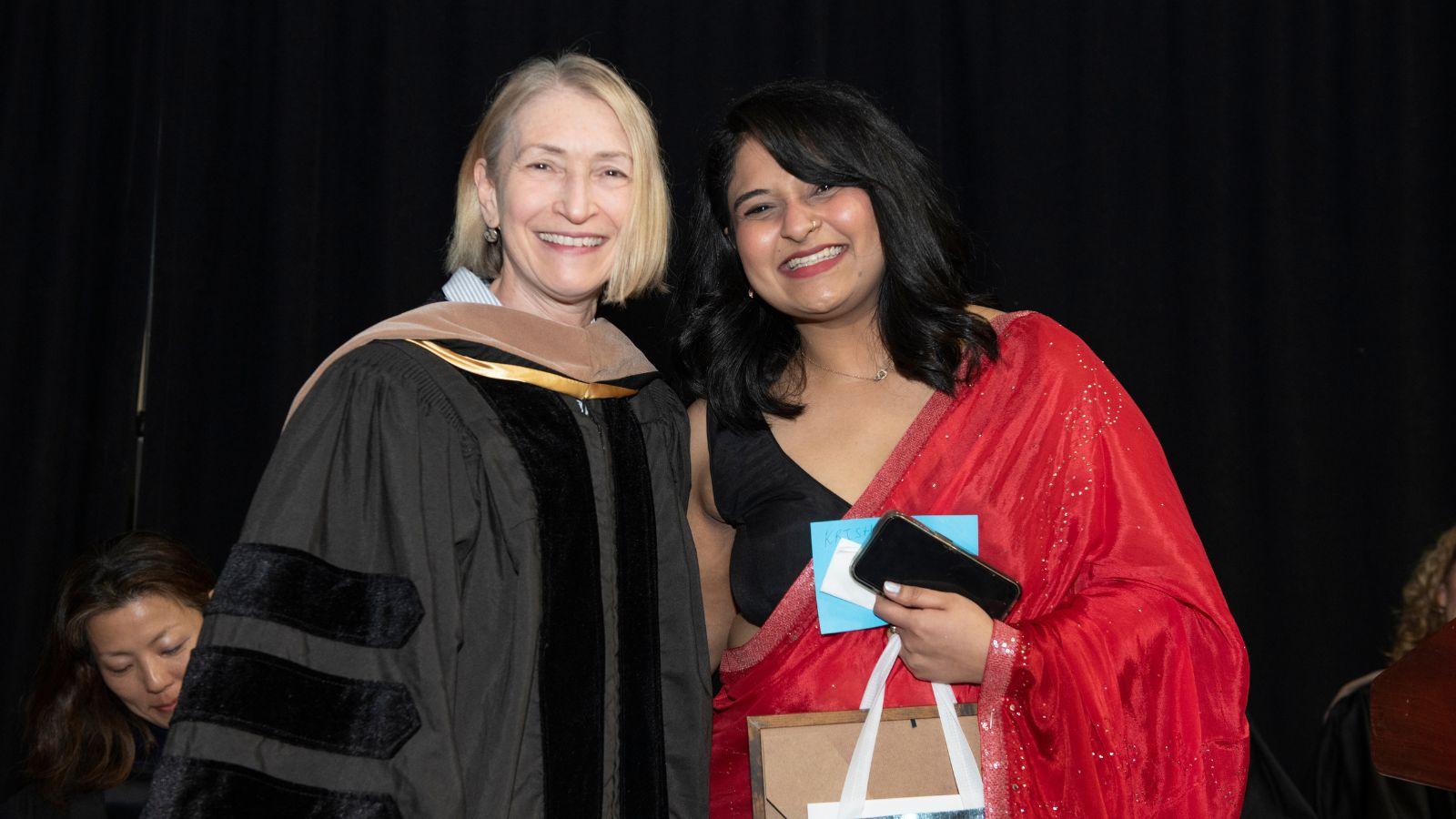 Dr. Randi Priluck with Outstanding Student of the Year Award winner, Krisha Dadia.