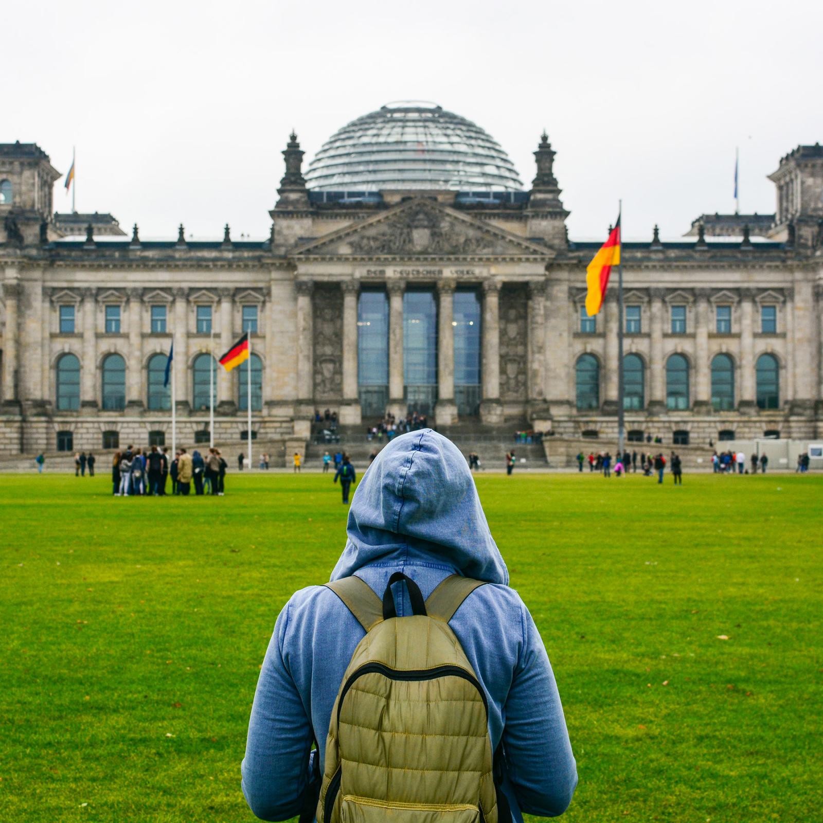 Student visiting a landmark during a Study Abroad trip.