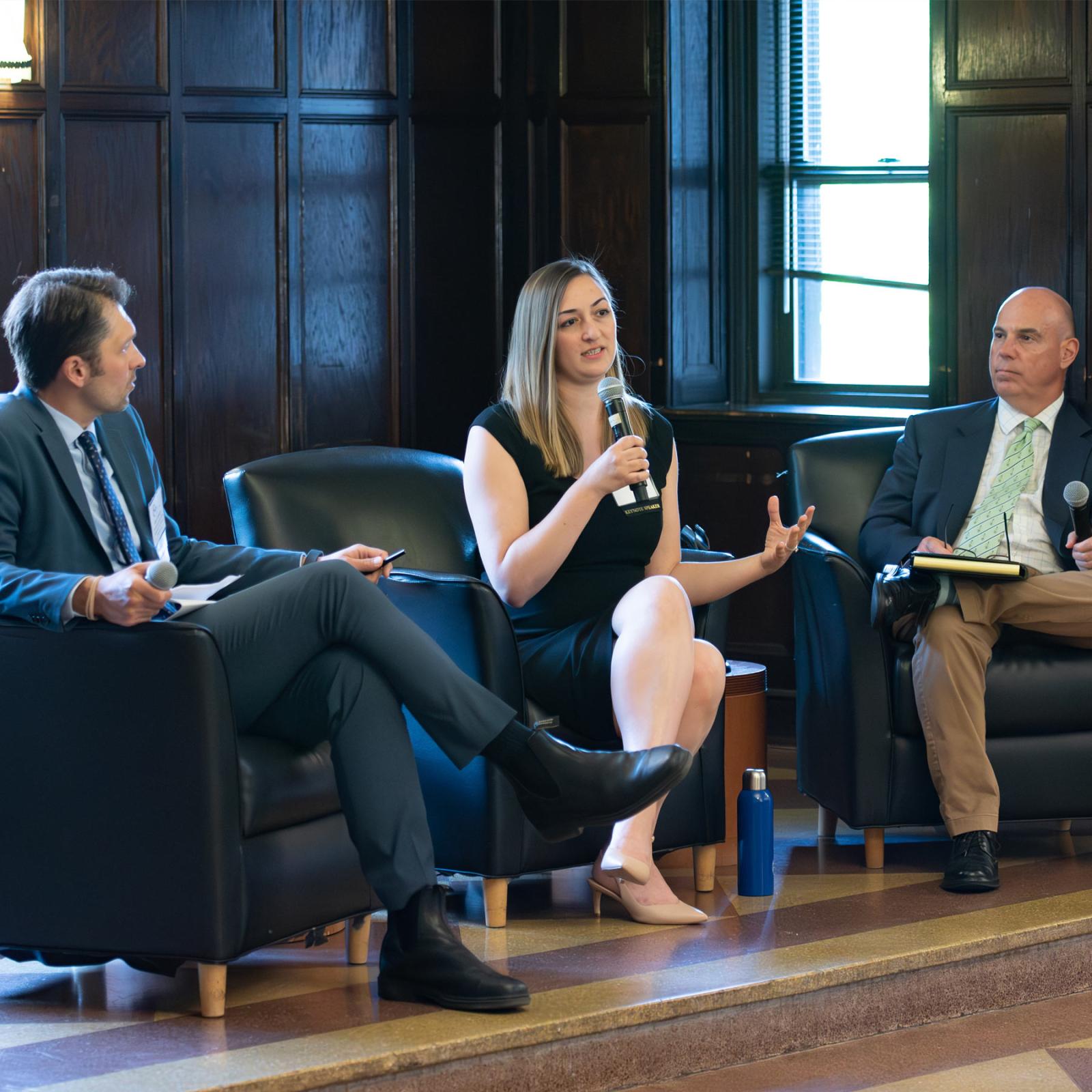 Elisabeth Haub School of Law student speaking at the Profit & Purpose' Sustainable Business Conference